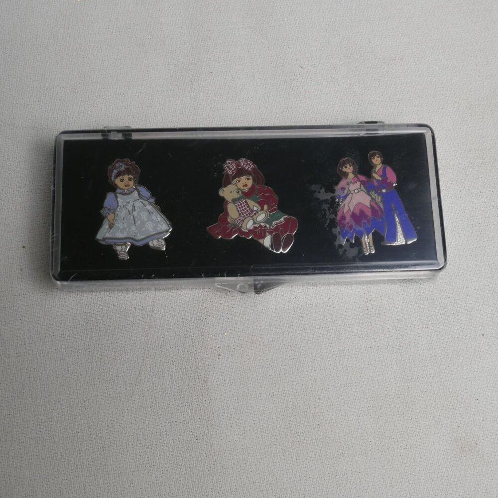 Marie Osmond 2001 Collectible Dolls Enamel Pin Set of 3 beautiful pins NIB VTG